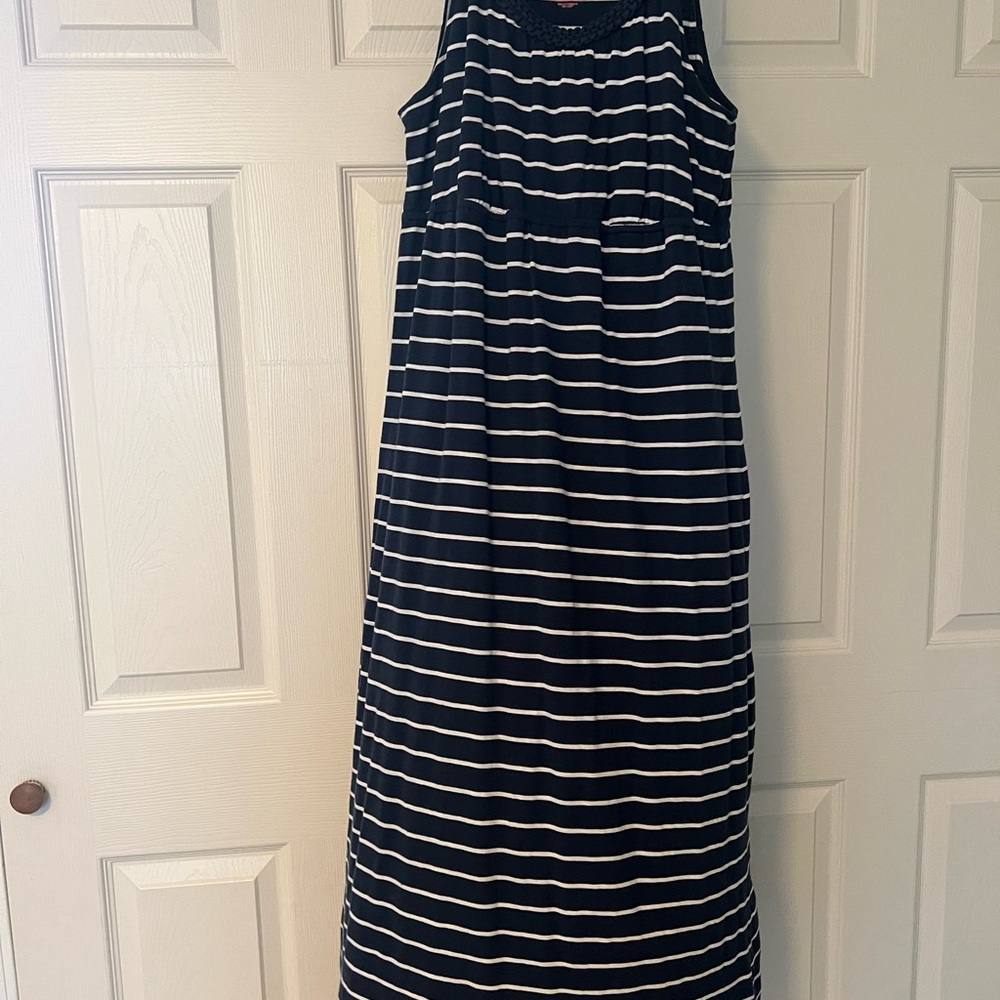 Sonoma PXL Navy and White Striped Maxi Dress